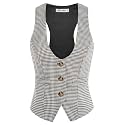 GRACE KARIN Women's Suit Vest Top, Dressy Casual Sleeveless Button Waistcoat, Fromal Steampunk Blazer for Work Office
