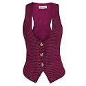 GRACE KARIN Women's Suit Vest Top, Dressy Casual Sleeveless Button Waistcoat, Fromal Steampunk Blazer for Work Office