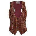GRACE KARIN Women's Suit Vest Top, Dressy Casual Sleeveless Button Waistcoat, Fromal Steampunk Blazer for Work Office