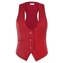 GRACE KARIN Women's Suit Vest Top, Dressy Casual Sleeveless Button Waistcoat, Fromal Steampunk Blazer for Work Office