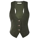 GRACE KARIN Women's Suit Vest Top, Dressy Casual Sleeveless Button Waistcoat, Fromal Steampunk Blazer for Work Office