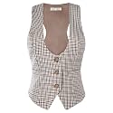 GRACE KARIN Women's Suit Vest Top, Dressy Casual Sleeveless Button Waistcoat, Fromal Steampunk Blazer for Work Office
