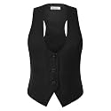 GRACE KARIN Women's Suit Vest Top, Dressy Casual Sleeveless Button Waistcoat, Fromal Steampunk Blazer for Work Office