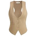 GRACE KARIN Women's Suit Vest Top, Dressy Casual Sleeveless Button Waistcoat, Fromal Steampunk Blazer for Work Office
