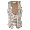 GRACE KARIN Women's Suit Vest Top, Dressy Casual Sleeveless Button Waistcoat, Fromal Steampunk Blazer for Work Office