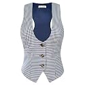GRACE KARIN Women's Suit Vest Top, Dressy Casual Sleeveless Button Waistcoat, Fromal Steampunk Blazer for Work Office