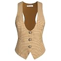 GRACE KARIN Women's Suit Vest Top, Dressy Casual Sleeveless Button Waistcoat, Fromal Steampunk Blazer for Work Office