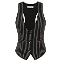 GRACE KARIN Women's Suit Vest Top, Dressy Casual Sleeveless Button Waistcoat, Fromal Steampunk Blazer for Work Office
