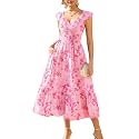 GRACE KARIN Women's Summer Floral Maxi Wedding Guest Dresses