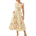 GRACE KARIN Women's Summer Floral Maxi Wedding Guest Dresses