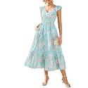 GRACE KARIN Women's Summer Floral Maxi Wedding Guest Dresses
