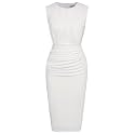GRACE KARIN Women's Twist Front Ruched Bodycon Dress - Sleeveless High Waist Midi Dress for Cocktail Wedding Party