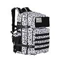 gracedon Tactical Backpack - Military Molle Bag 3 Days Pack for men and Women Large Assault Rucksack 25-45L (25L-Gray leopard print)