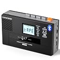 Gracioso Bluetooth Cassette to MP3 Converter with 2000mAH Battery Bluetooth Transmitter & Receiver | Cassette Tape Player with 6W Speaker | Cassette to MP3 via USB/Tape | 3.5mm Earphone Jack(Black)