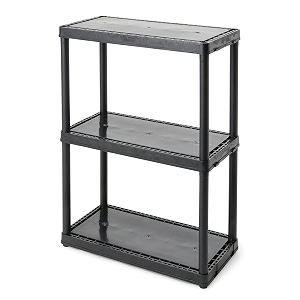 gracious living 3 shelf fixed height light duty storage unit 12 x 24 x 3334 organizer system for home garage basement amp laundry black 3 pack
