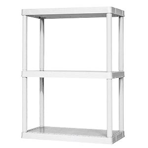 gracious living 3-shelf fixed-height light-duty storage white 3-pack
