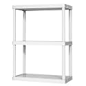 Gracious Living 3-Shelf Fixed-Height Light-Duty Storage, White, 3-Pack