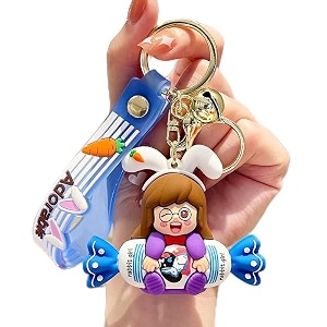 gracious mart 1 pcs keychains are small decorative items character cartoon keychains and keyrings set for school bags bike car birthday gifts