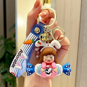gracious mart 1 pcs keychains are small decorative items character cartoon keychains and keyrings set for school bags bike car birthday gifts