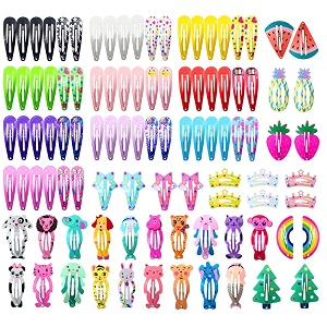 gracious mart 100 pcs no slip metal snap hair clips barrettes cute candy cartoon design hair pins for girls babies toddlers kids women 100 pcs cartoon clips