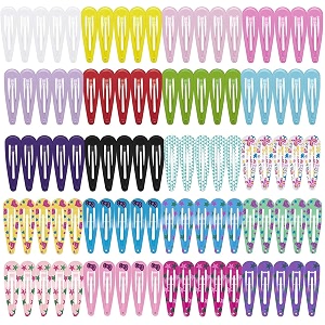 gracious mart 100 pcs no slip metal snap hair clips barrettes cute candy cartoon design hair pins for girls babies toddlers kids women multicolor