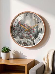gracious mart analog 295 cm x 295 cm wall clock grey with glass standard