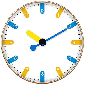 gracious mart analog 295 cm x 295 cm wall clock yellow with glass standard