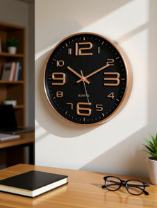 gracious mart analog 295 cm x 295 cm wall clock black with glass standard
