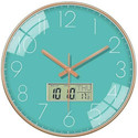 GRACIOUS MART Analog-Digital 29.5 cm X 29.5 cm Wall Clock (Light Green, With Glass, Standard)