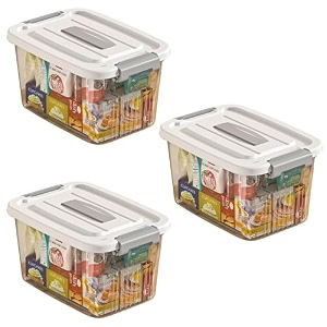 gracious mart large transparent storage bin with lockable airtight lid scratch-resistant plastic container for home organization and storage pack of 3 large - 145 x 105 x 82 inch