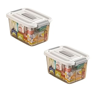 gracious mart large transparent storage bin with lockable airtight lid scratch-resistant plastic container for home organization and storage pack of 2 large - 145 x 105 x 82 inch