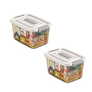 gracious mart large transparent storage bin with lockable airtight lid scratch-resistant plastic container on wheels for home organization and storage pack of 2 2x-large - 20 x 145 x 12 inch