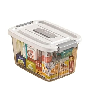 gracious mart large transparent storage bin with lockable airtight lid scratch-resistant plastic container for home organization and storage pack of 1 large - 145 x 105 x 82 inch