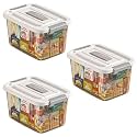 GRACIOUS MART Large Transparent Storage Bin with Lockable Airtight Lid, Scratch-Resistant Plastic Container for Home Organization And Storage (PACK OF 3, LARGE - 14.5 X 10.5 X 8.2 INCH)