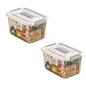 GRACIOUS MART Large Transparent Storage Bin with Lockable Airtight Lid, Scratch-Resistant Plastic Container for Home Organization And Storage (PACK OF 2, LARGE - 14.5 X 10.5 X 8.2 INCH)