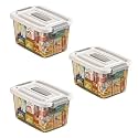 GRACIOUS MART Large Transparent Storage Bin with Lockable Airtight Lid, Scratch-Resistant Plastic Container on Wheels for Home Organization And Storage (PACK OF 3, 2X-LARGE - 20 X 14.5 X 12 INCH)