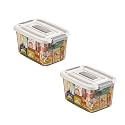 GRACIOUS MART Large Transparent Storage Bin with Lockable Airtight Lid, Scratch-Resistant Plastic Container for Home Organization And Storage (PACK OF 2, MEDIUM - 12 X 8.5 X 7 INCH)