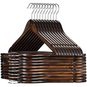 gracious mart premium wooden hangers -pack of 20 -360-degree rotatable hook - durable amp slim - shoulder grooves - non