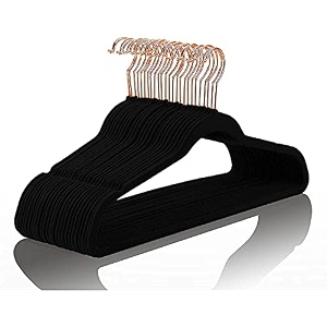 gracious mart velvet hangersnon slip notched with rose gold hook coatsuit hangersspace saving 360 degree swivel hook clothes hangers wardrobe hanger black 50