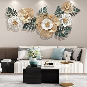 r a creations decorative metal wall decor for living room  metal wall art  wall hanging decoration size 48 x 25 inch multicolor  set of 1
