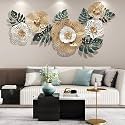 R A CREATIONS Decorative Metal Wall Decor For Living Room | Metal Wall Art | Wall Hanging Decoration Size: 48 X 25 Inch, Multicolor | Set Of 1