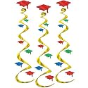 Grad Cap Whirls (multi-color) (3/Pkg)