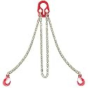 Grade 80 Chain Sling, 5/16" x 10FT, Dual Leg with Grab Hooks, 7000 lbs WLL