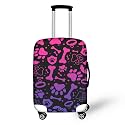 Gradient Purple Dog Paws Suitcase Covers for Luggages,Suitcase Cover Protector Fit 18-32 Inch Luggage,Travel Luggage Cover Suitcases Protector Dust