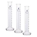 Graduated Cylinder, 100ml - Class A Tolerance ±0.50ml - Round Base - Blue Graduations - Borosilicate 3.3 Glass - Eisco Labs (Pack of 4)