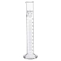 Graduated Cylinder, 100ml - Class A Tolerance ±0.50ml - Round Base - Blue Graduations - Borosilicate 3.3 Glass - Eisco Labs