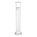 Graduated Cylinder, 250ml - Class A Tolerance ±1.00ml - Round Base - Blue Graduations - Borosilicate 3.3 Glass - Eisco Labs