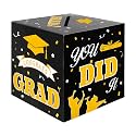 Graduation Card Box, Graduation Party Decorations 2026, Black Graduation Box, Graduation Card Holder, Foldable Cardboard Congrats Grad Card Gift Box for Graduation Party Supplies Party Favors