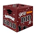 Graduation Card Box, Graduation Party Decorations 2026, Maroon Graduation Box, Graduation Card Holder, Foldable Cardboard Congrats Grad Card Gift Box for Graduation Party Supplies Party Favors