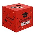 Graduation Card Box, 2026 Graduation Party Decorations Red Card Box for Graduation Party 2026 Graduation Card Holder Foldable Congrats Grad Box for Gifts and Cards Graduation Party Favors Supplies